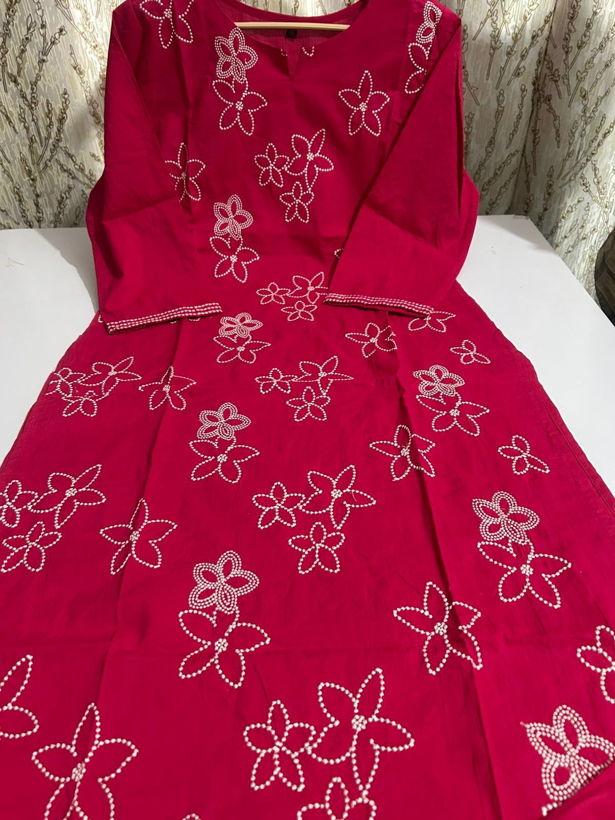 Pink Cotton Embroidered Khadi Suit Set